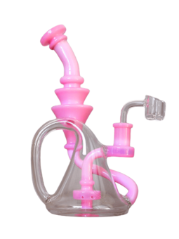 Bong Rig Recycler Curvas Pink